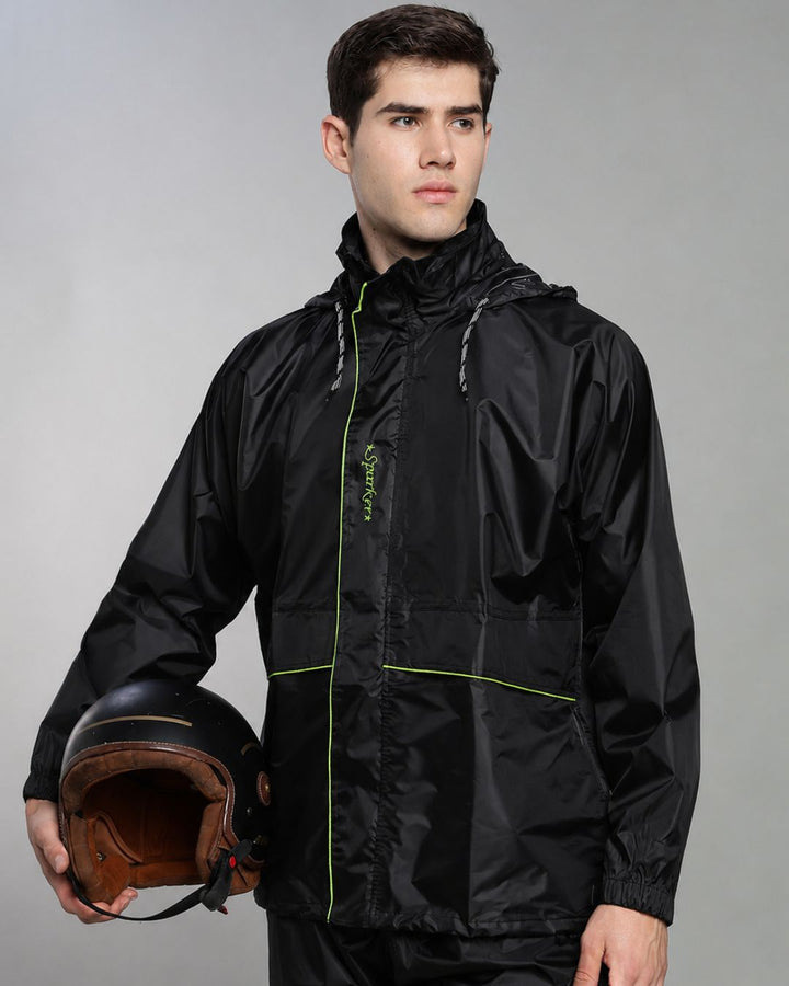 Sparker Black with Radium - Rain Jacket with Pant