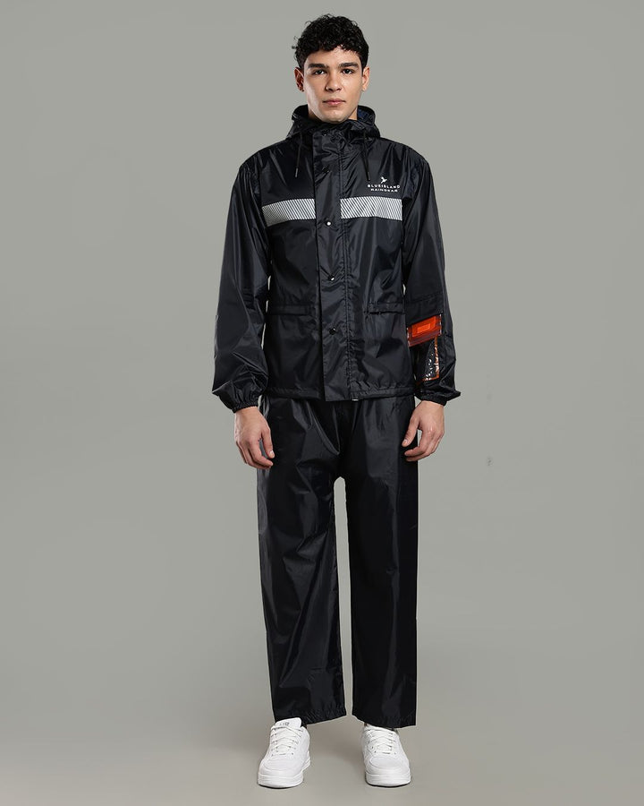Navy Reflector - Rain Jacket with Pant and Mobile Pouch