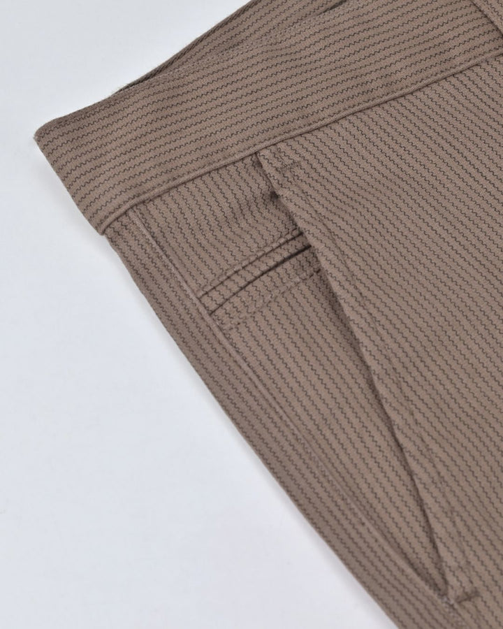 Khaki Seismic Wave Printed - 2 way stretch - COTTON PANT