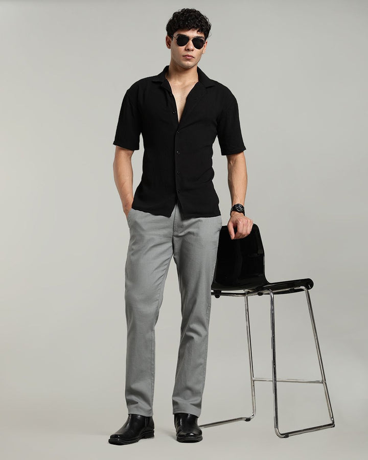Greenish Grey - 2 way stretch - COTTON LINEN PANT