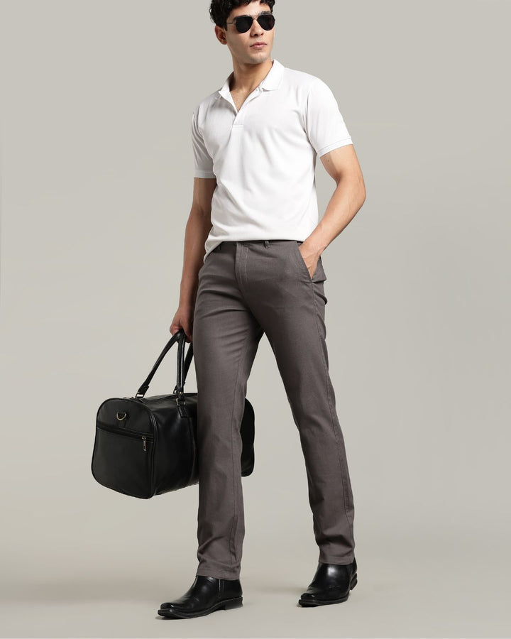 Grey - 2 way stretch - COTTON LINEN PANT
