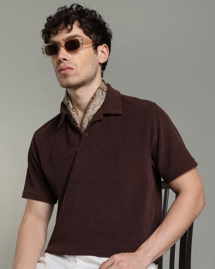 Brown Pop Textured - Polo Tshirt