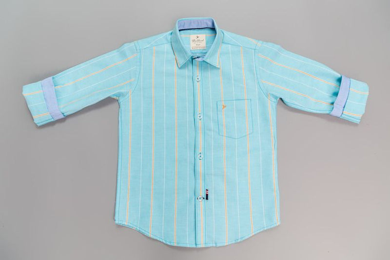 KIDS - Blue and Orange Stripes-Stain Proof Shirt