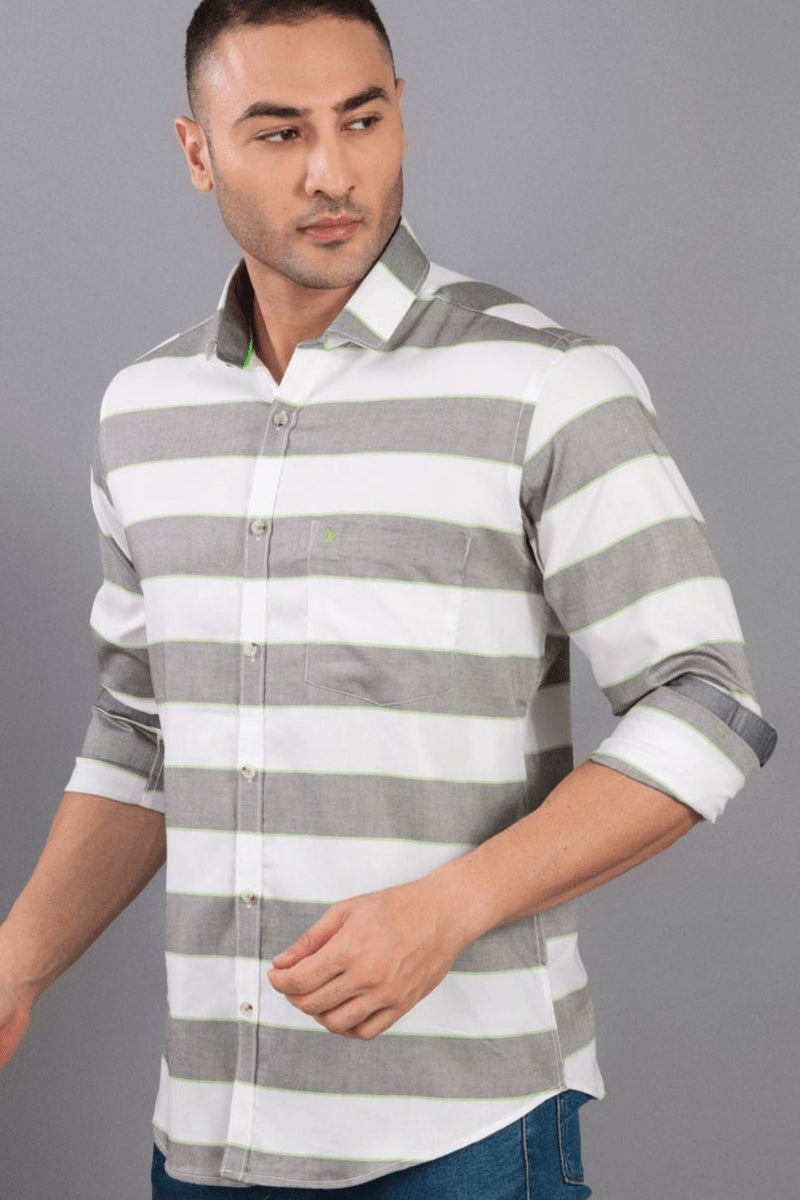 Grey and White Stripes - Full-Stain Proof