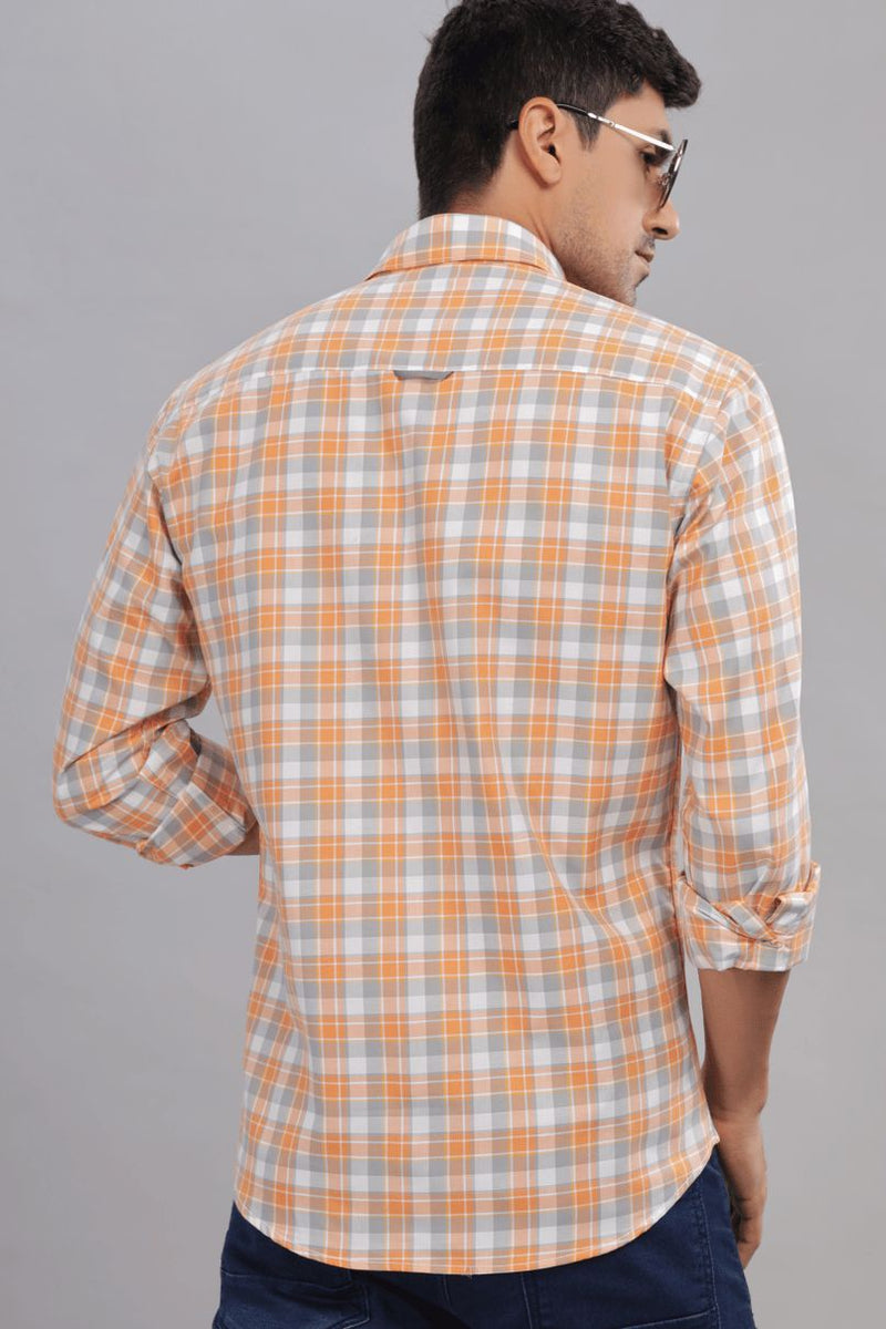 Fanta Orange & Grey Checks - Full-Stain Proof