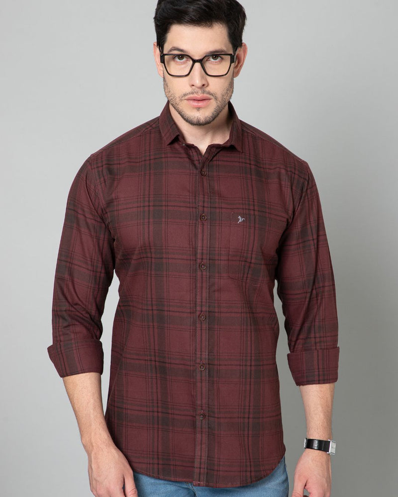 Dark Maroon Checks - Full-Stain Proof