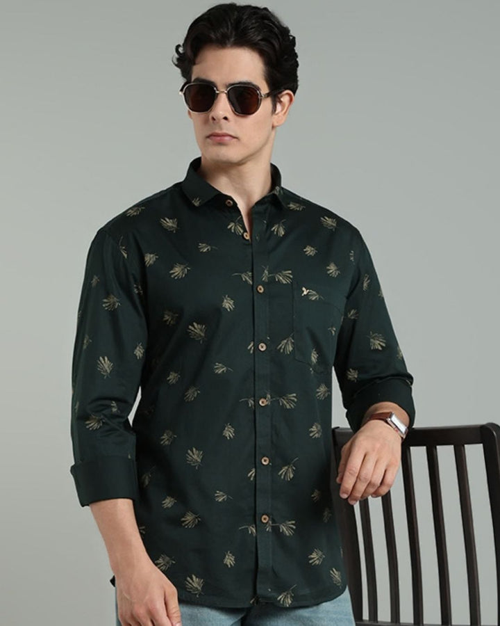 Rich Green Leaf Print -Full-Stain Proof