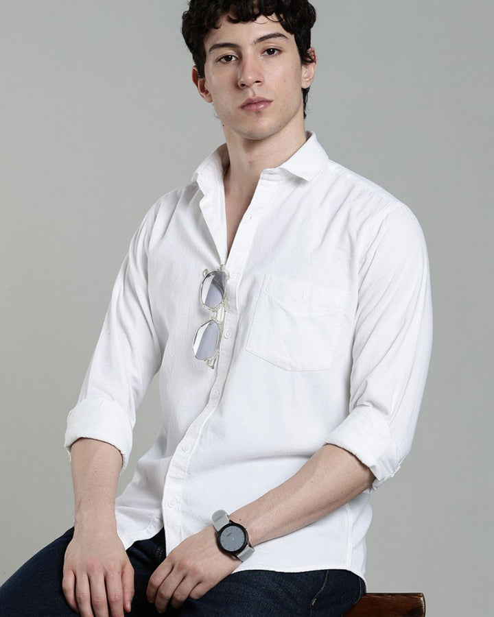 Moon White - Full-Corduroy Shirt