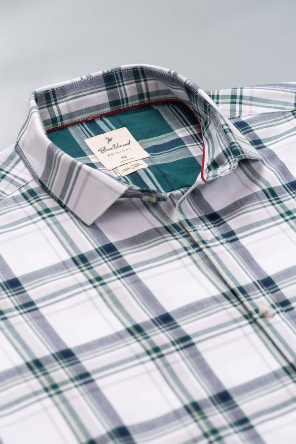 White and Green Checks - Full-Stain Proof