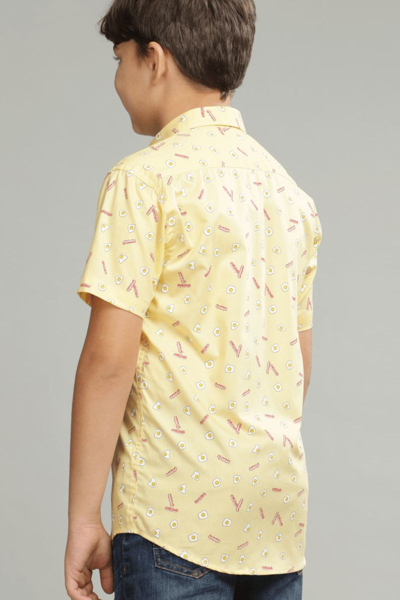 KIDS - Yellow Yolk Print - Half-Stain Proof Shirt