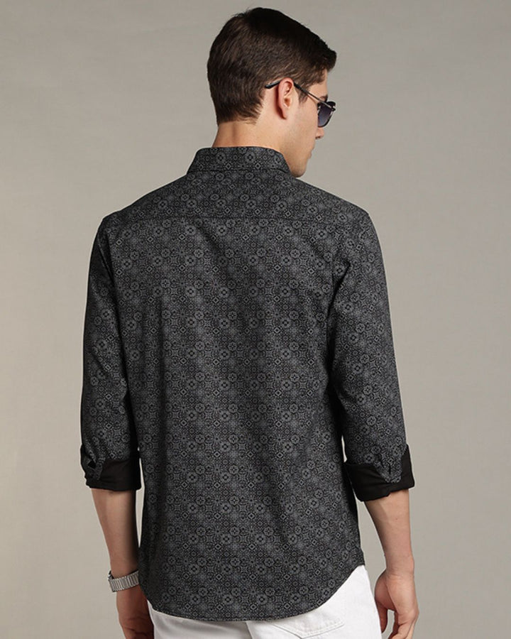 Black Mosaic Print -Full-Stain Proof