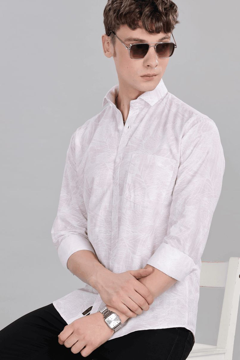 Mild Pink & White Print -Full-Stain Proof