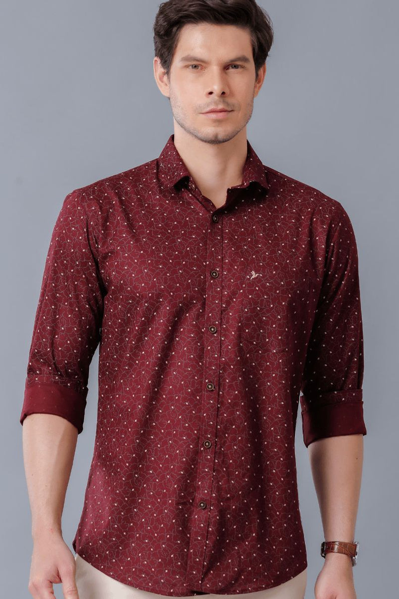Classy Maroon Print -Full-Stain Proof