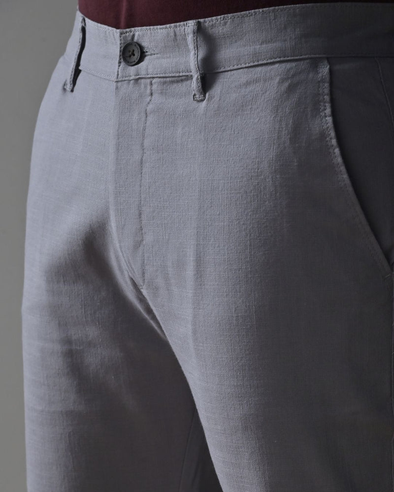 Steel Grey - 2 way stretch - COTTON LINEN PANT