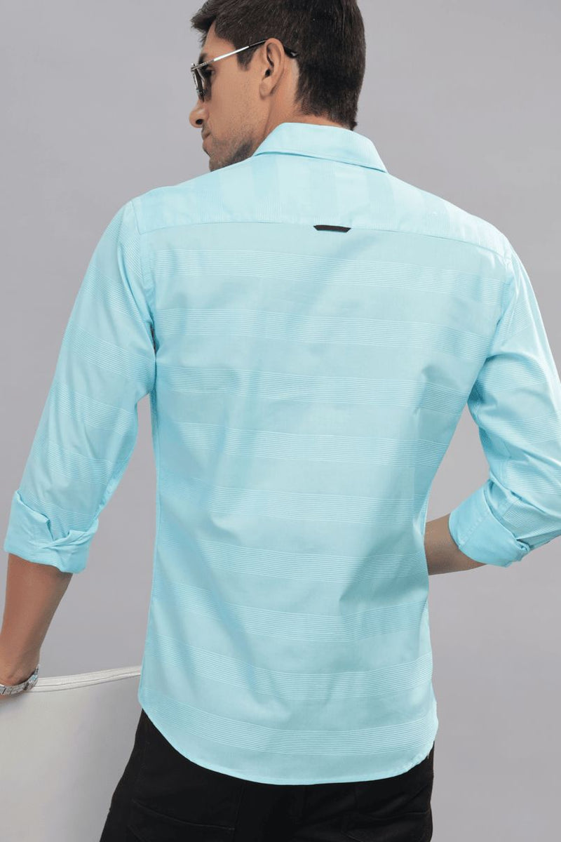 Turquoise Blue Stripes - Full-Stain Proof