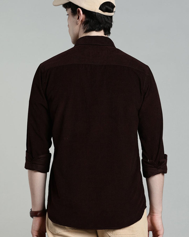 Dark Brown -Full-Corduroy Shirt