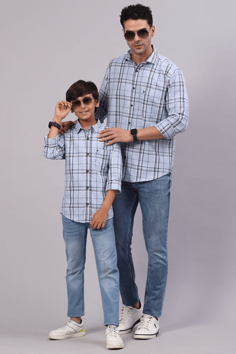 FATHER & SON - Sky Blue Checks