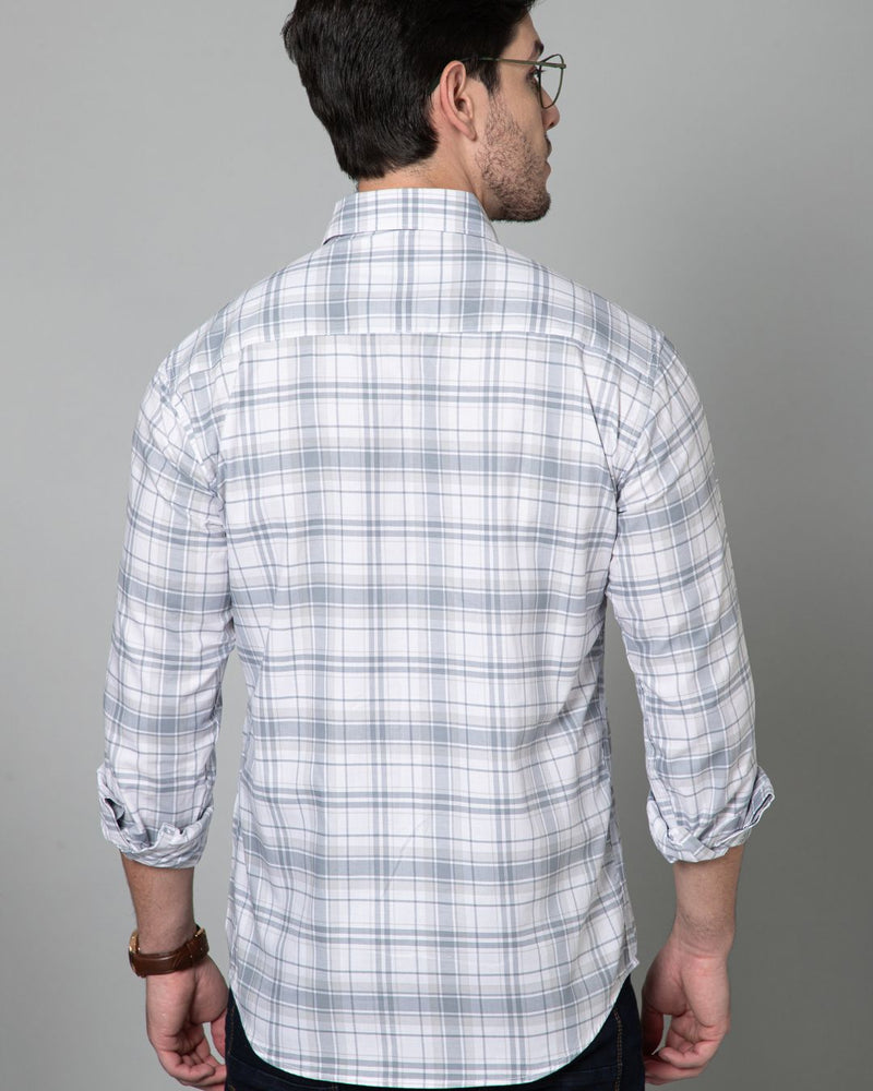 White & Grey Checks - Full-Stain Proof