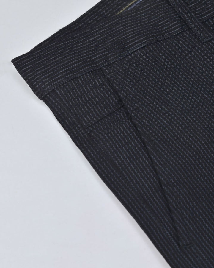 Black Seismic Wave Printed - 2 way stretch - COTTON PANT