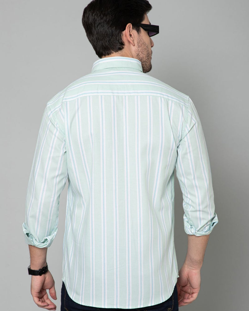 Green & Blue Line Stripes - Full-Stain Proof