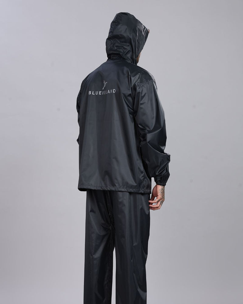 Grey - Rain Jacket with Pant and Mobile Pouch