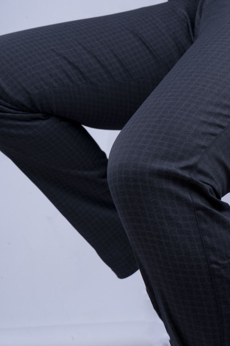 Black Grid Checks - 2 way stretch - COTTON PANT