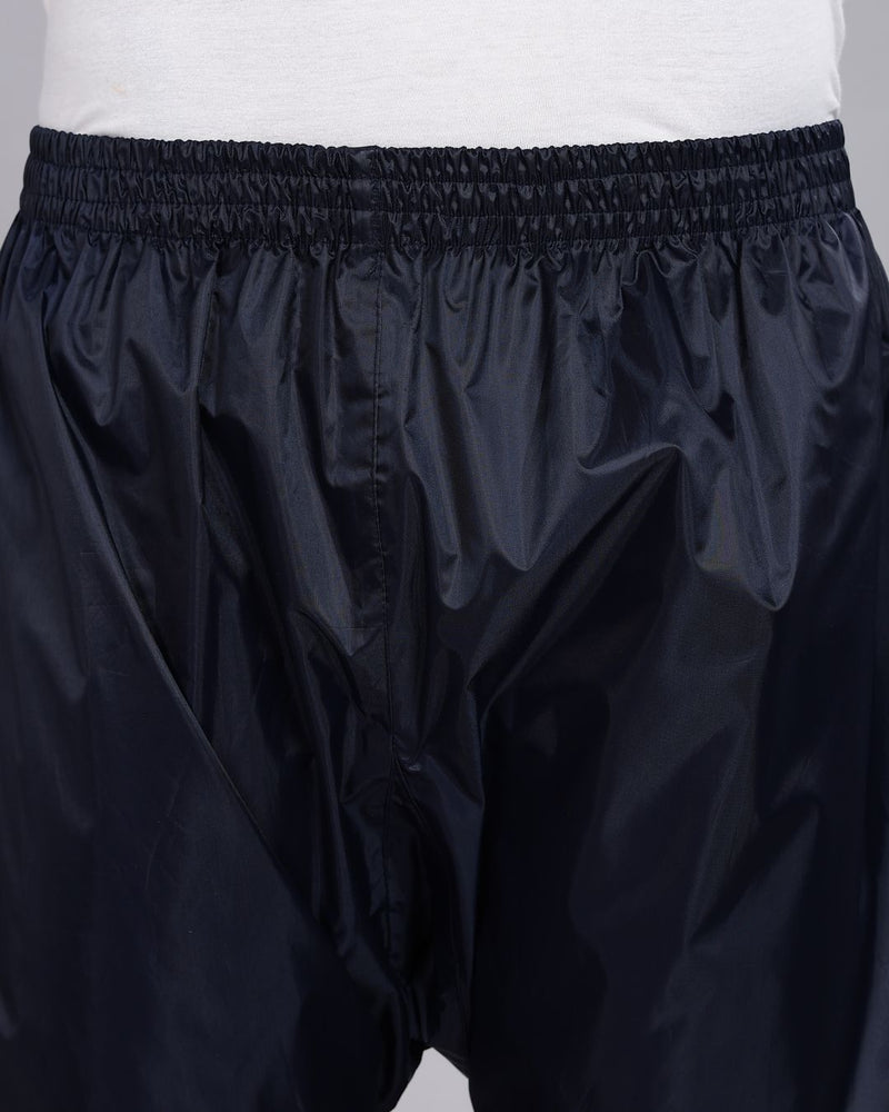 Navy Blue with Maroon - Rain Jacket with Pant and Mobile Pouch