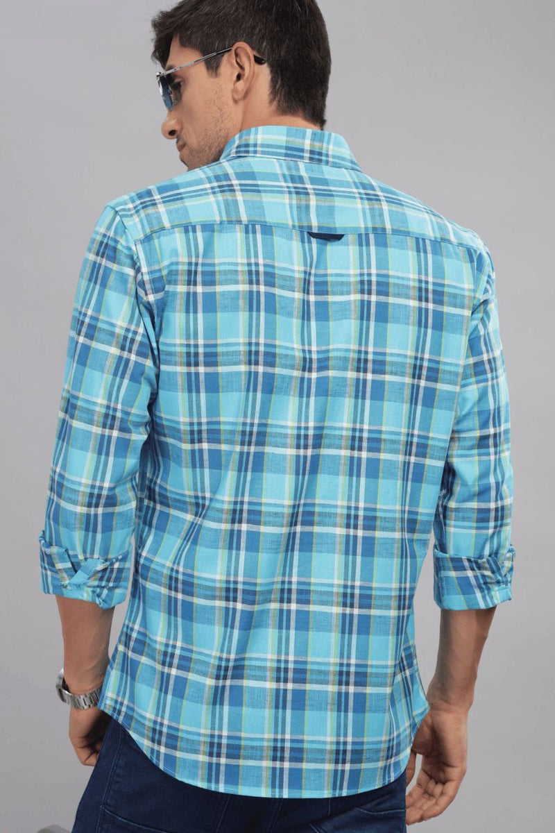 Ocean Blue Checks - Full-Stain Proof