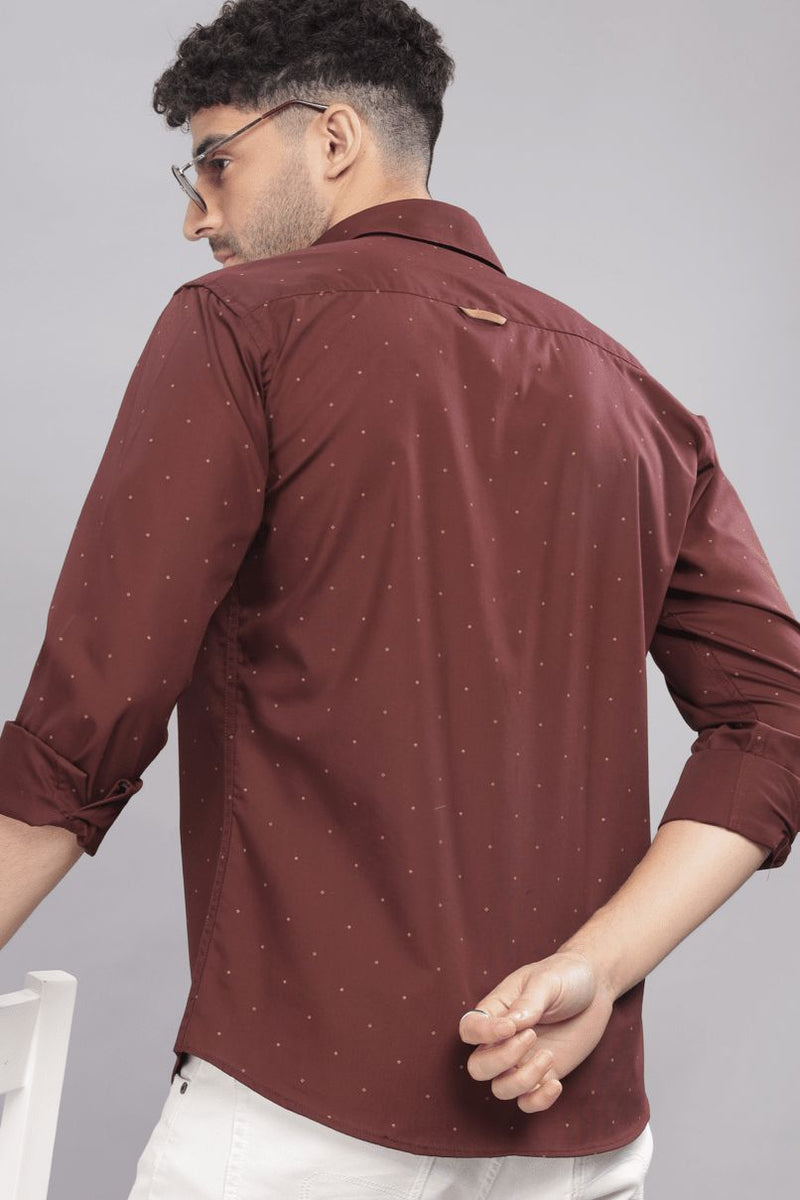 Maroon Golden Print -Full-Stain Proof