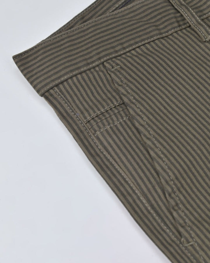 Olive Disco Stripes - 2 way stretch - COTTON PANT