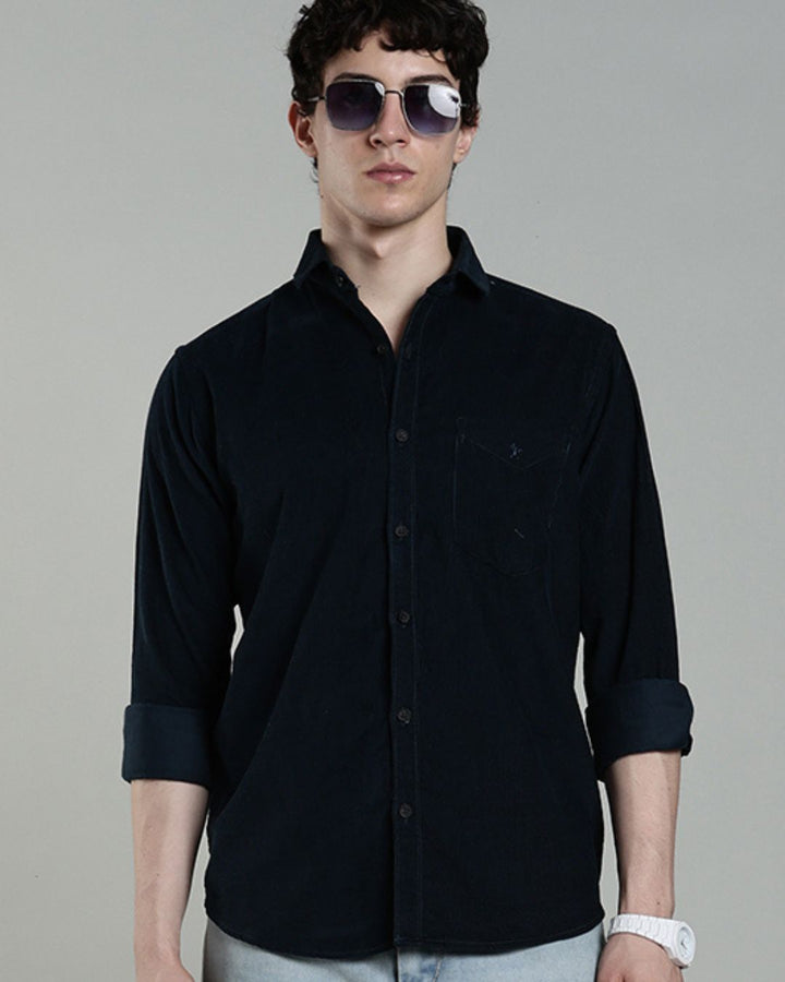 Midnight Blue -Full-Corduroy Shirt