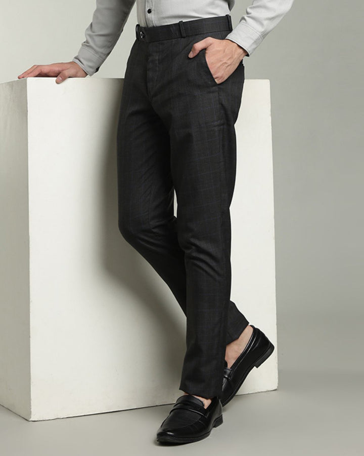 Black & Blue Line Checks - Wrinkle free Formal Pant