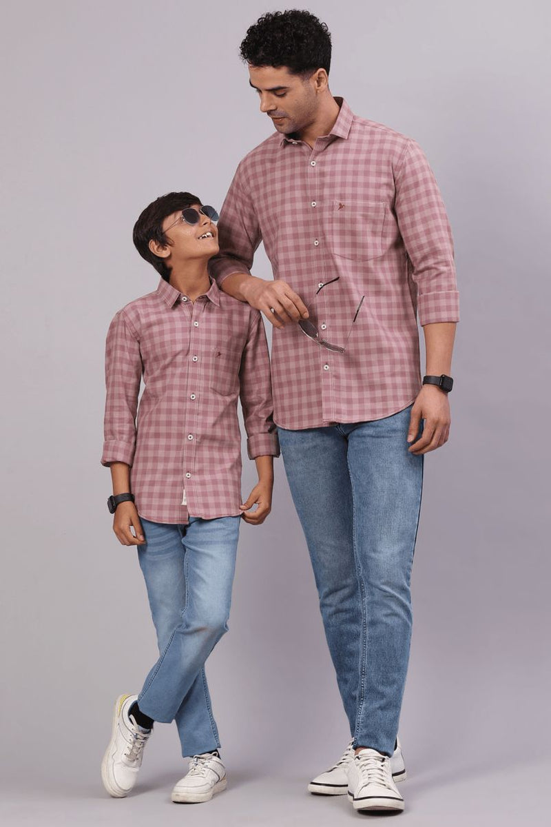 FATHER & SON - Salmon Pink Checks