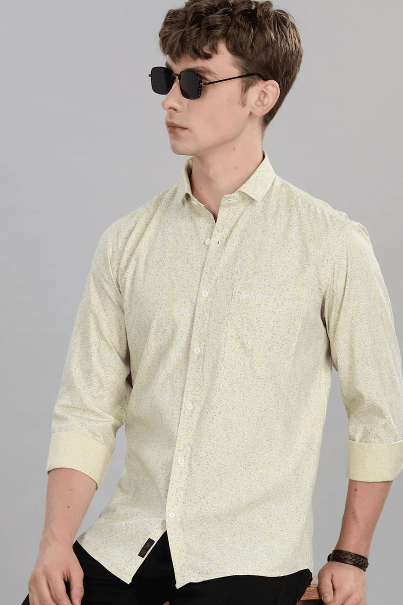Beige Yellow Print -Full-Stain Proof