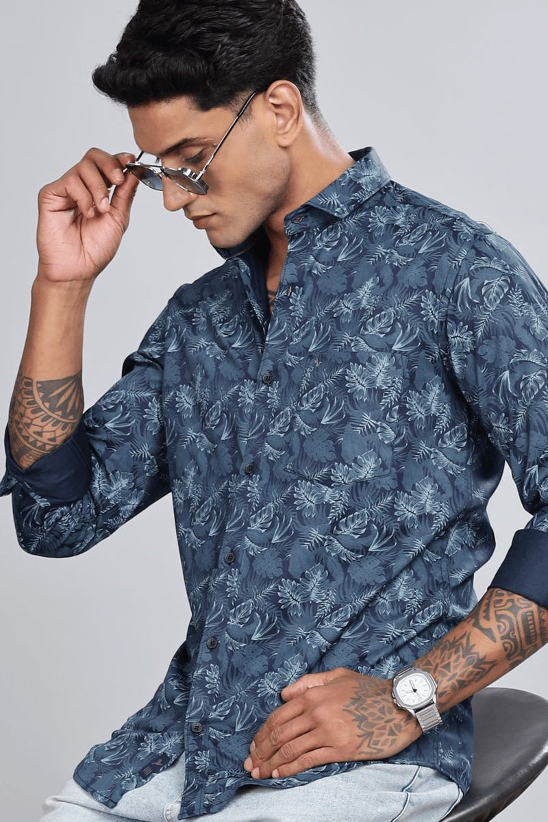 Wild Navy Floral Print -Full-Stain Proof