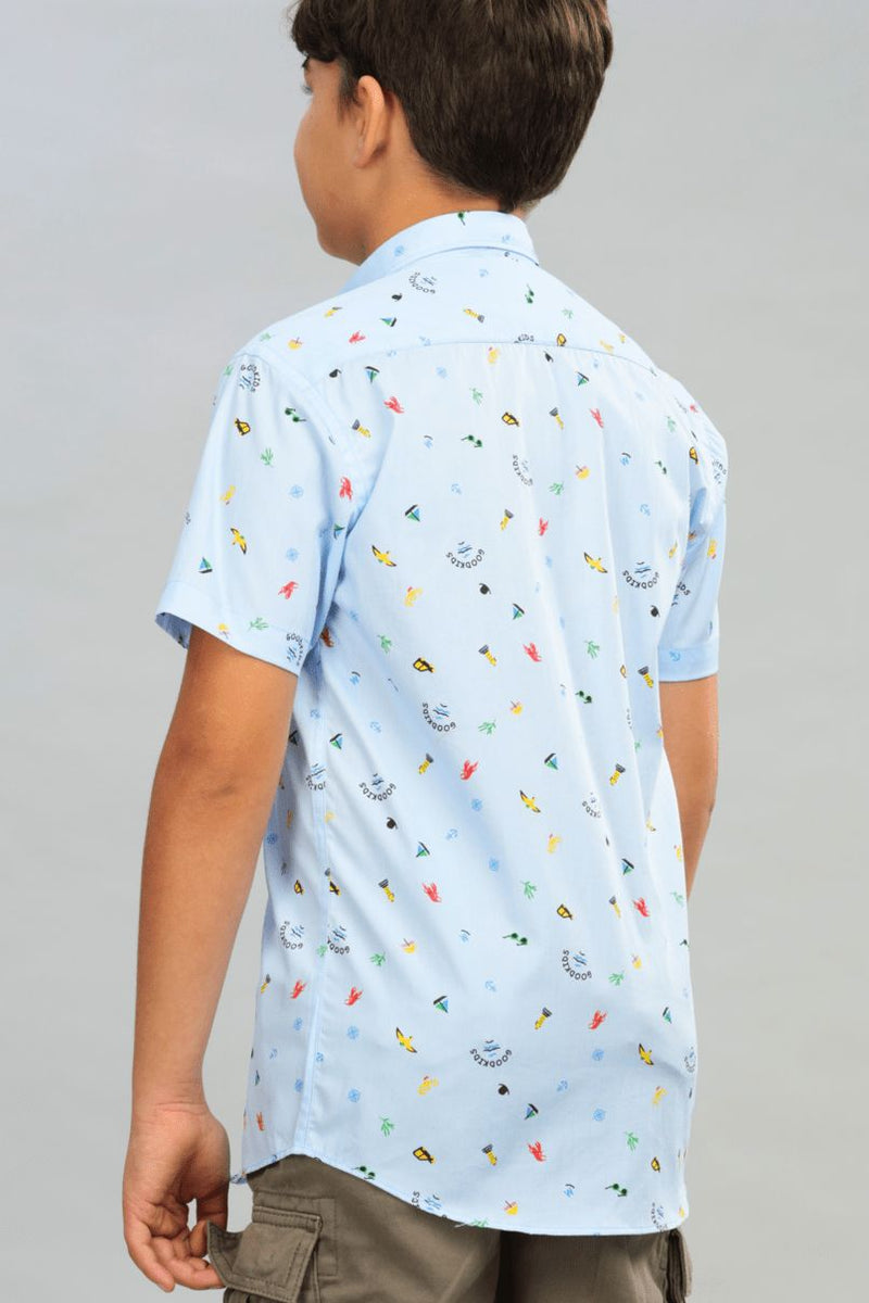 KIDS - Blue Sailor Print - Half-Stain Proof Shirt