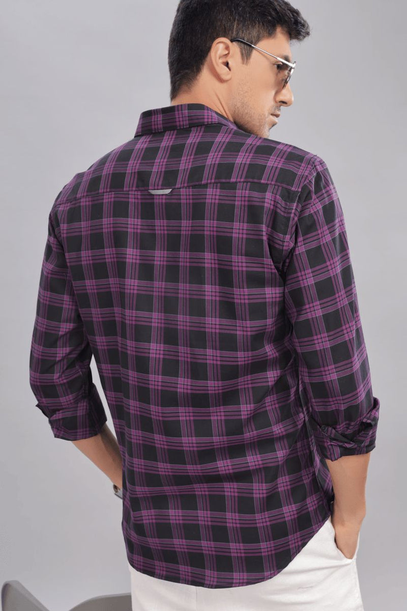 Black & Purple Multi Line Checks - Full-Stain Proof