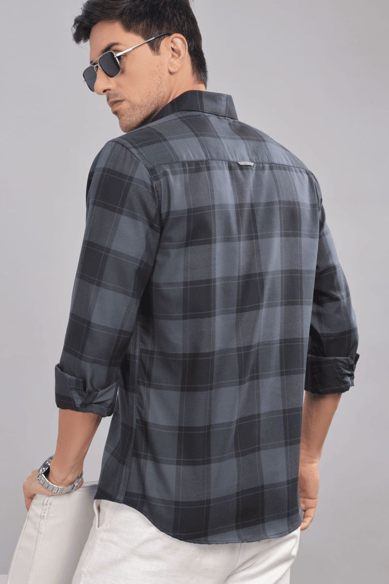 Darkish Grey & Black Checks - Full-Stain Proof