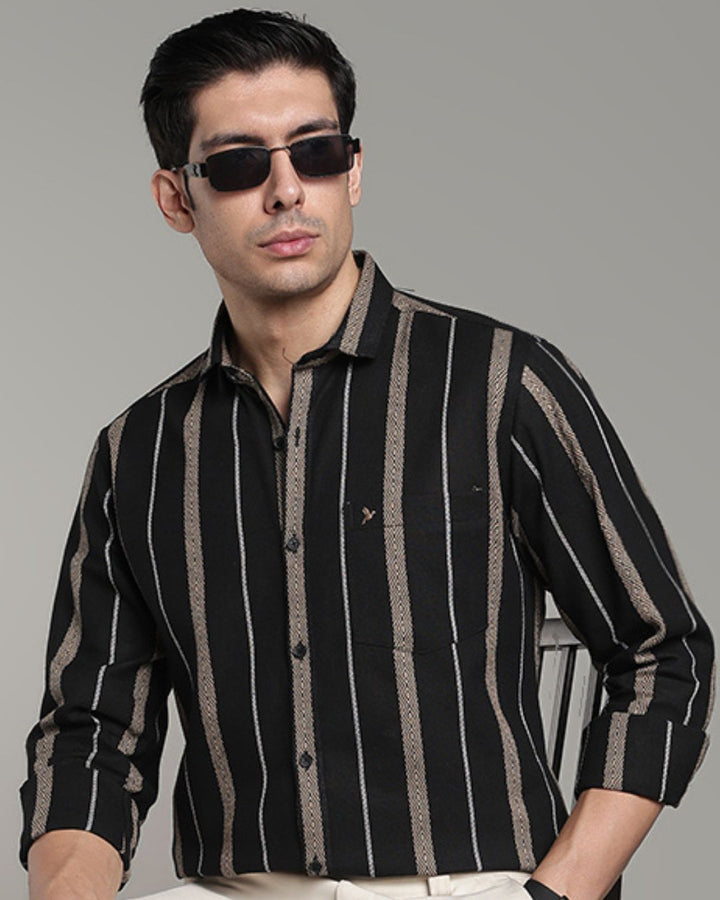 Black Monochrome Stripes  -Full-Stain Proof