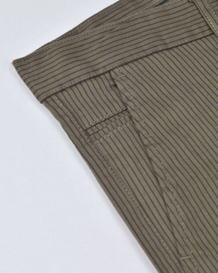 Olive Solo Stripes - 2 way stretch - COTTON PANT