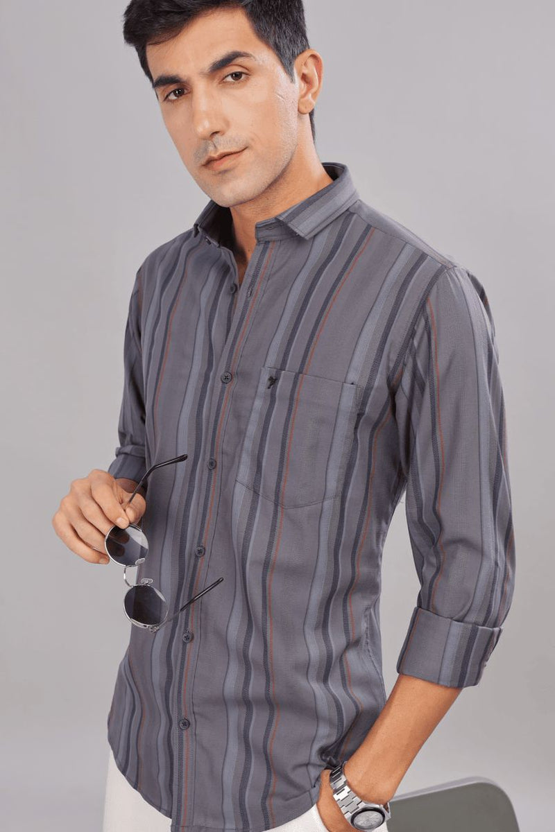 Charcoal Grey Stripes - Full-Stain Proof