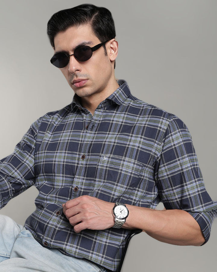 Bluish Grey Checks - Full-Stain Proof