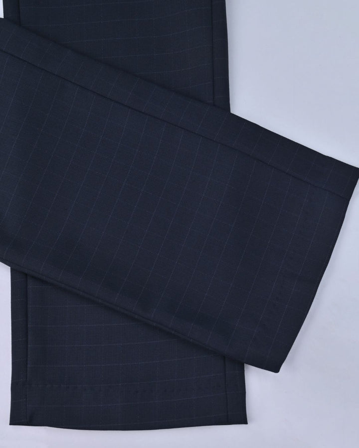 Navy Box Checks - Wrinkle free Formal Pant