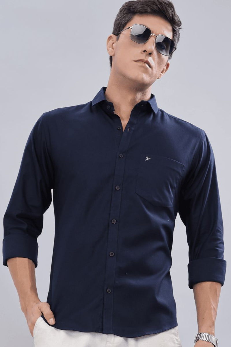 Navy Blue Solid-Full-Stain Proof