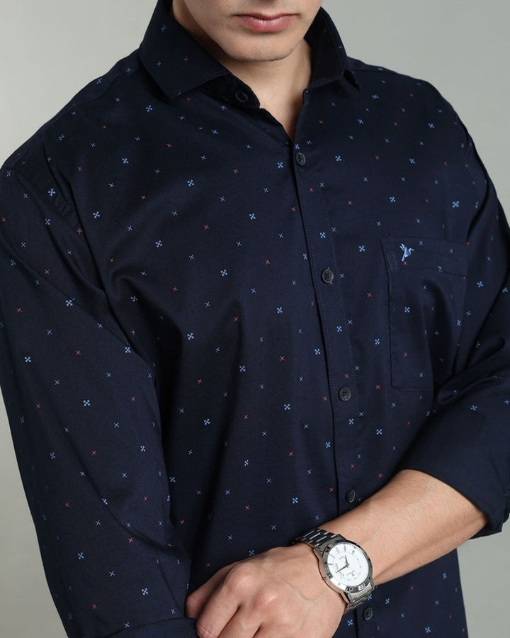 Navy Cross Print -Full-Stain Proof
