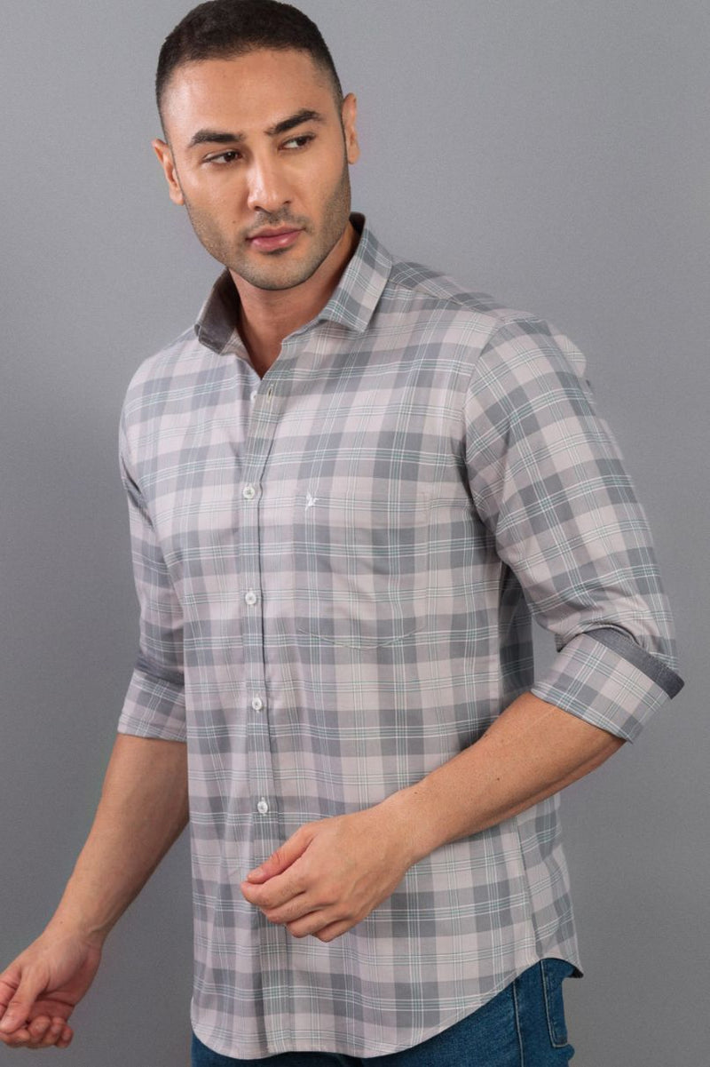 Silver Grey Checks - Full-Stain Proof