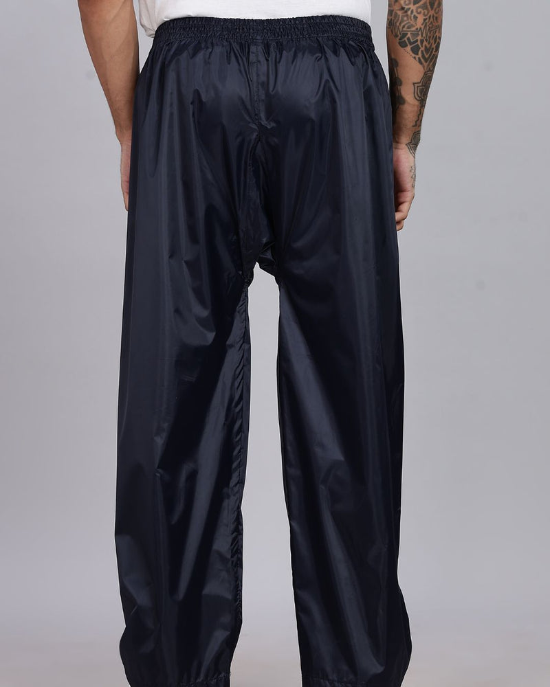 Navy with Red Border - Rain Jacket with Pant and Mobile Pouch