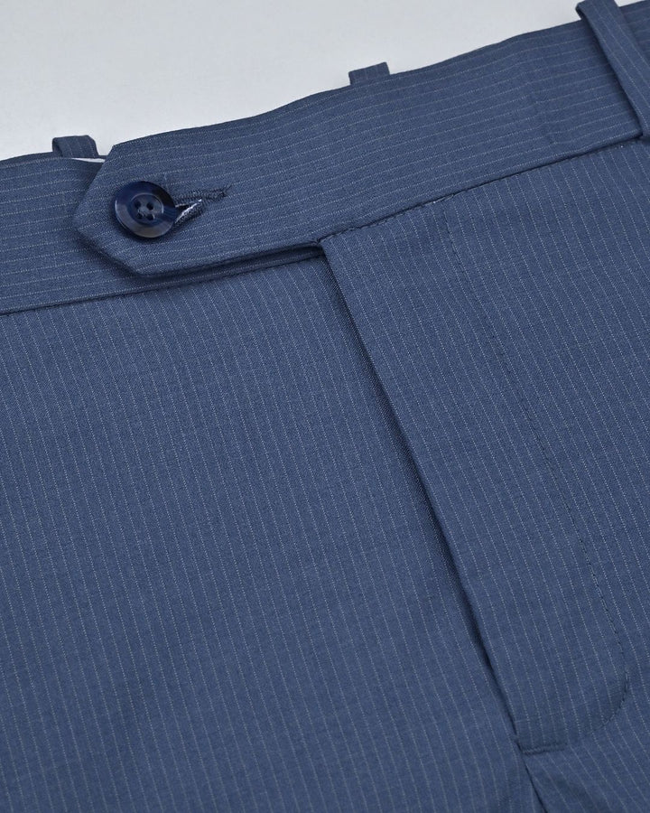 Steel Blue Mini Stripes - Wrinkle free Formal Pant