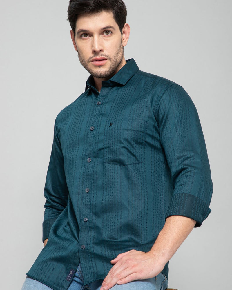 Rich Green Self Design - Full-Stain Proof
