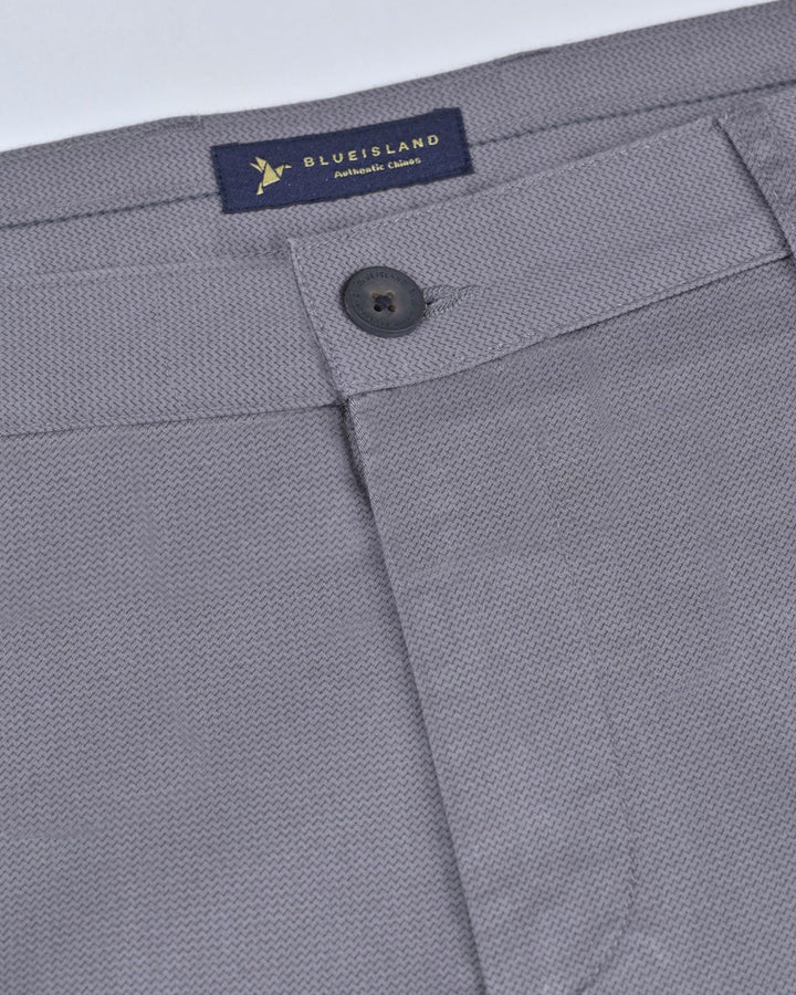 Grey Sea Wave Printed - 2 way stretch - COTTON PANT